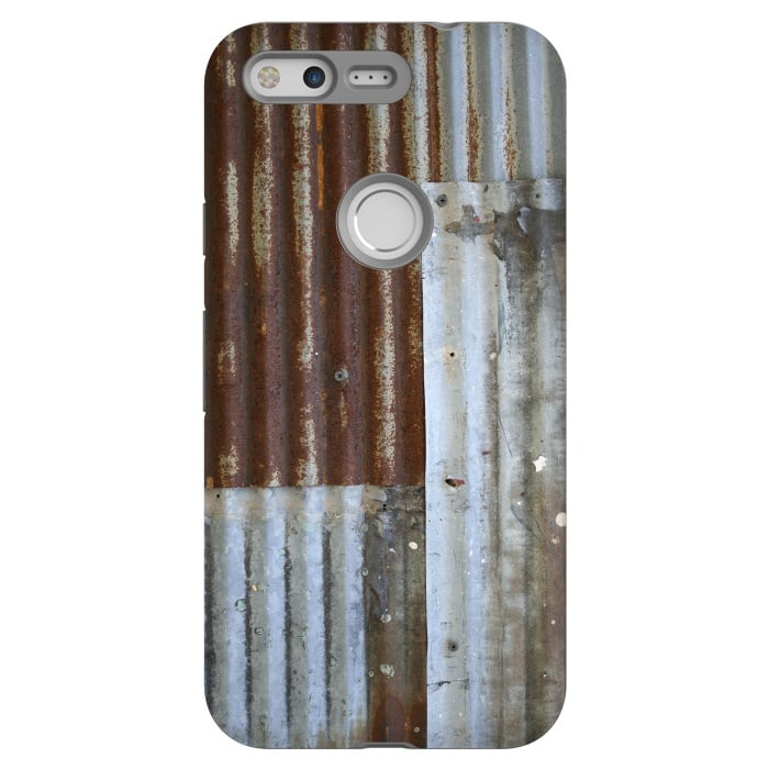 Pixel StrongFit Rusty Corrugated Metal Patches 2 by Andrea Haase
