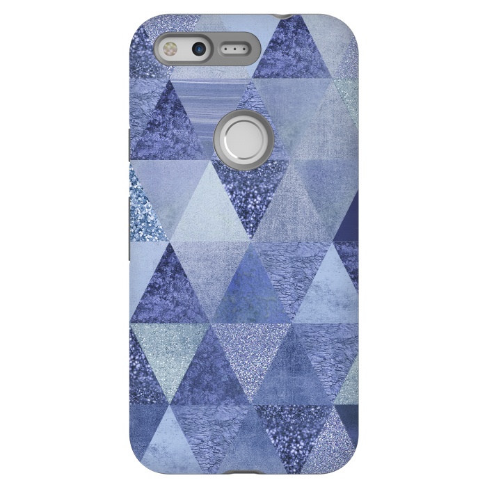 Pixel StrongFit Blue Glitter Triangle Pattern by Andrea Haase