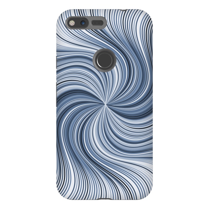 Pixel XL StrongFit Abstract Wavy Lines In Shades Of Blue by Andrea Haase