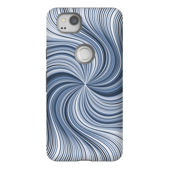 Pixel 2 StrongFit Abstract Wavy Lines In Shades Of Blue by Andrea Haase