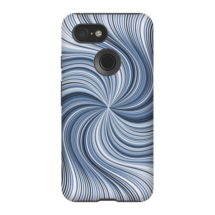 Pixel 3 StrongFit Abstract Wavy Lines In Shades Of Blue by Andrea Haase