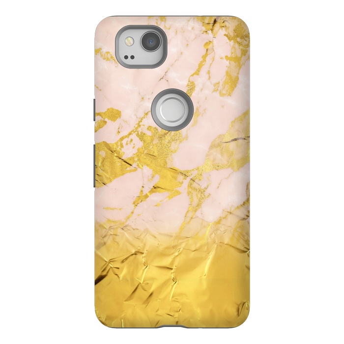 Pixel 2 StrongFit Gold Foil and Pink Marble Glamour by  Utart