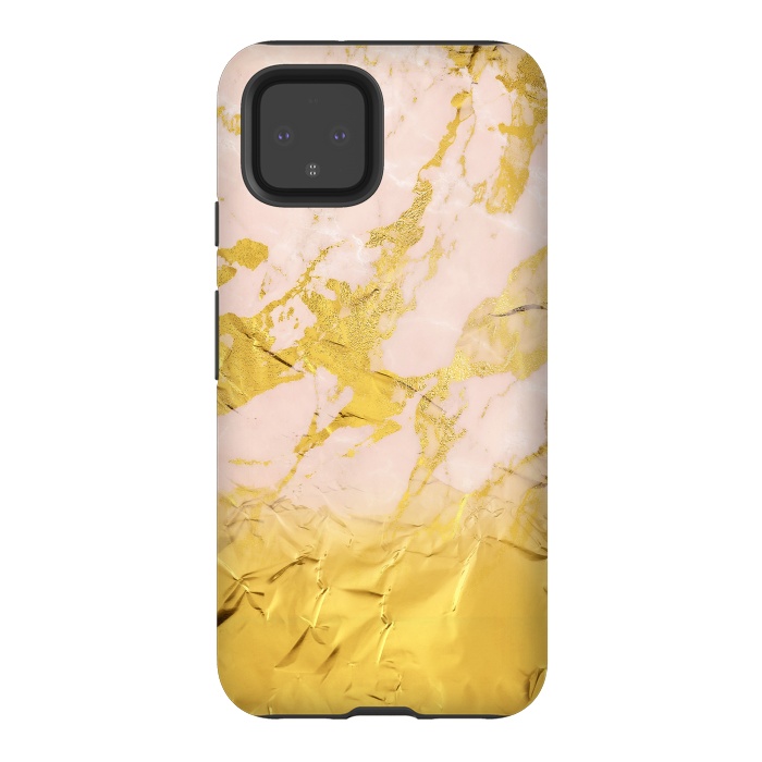 Pixel 4 StrongFit Gold Foil and Pink Marble Glamour by  Utart