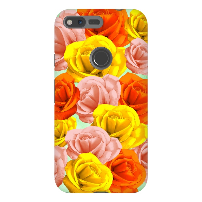 Pixel XL StrongFit Roses Pastel Colors Floral Collage by BluedarkArt