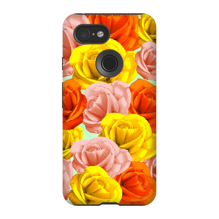 Pixel 3 StrongFit Roses Pastel Colors Floral Collage by BluedarkArt