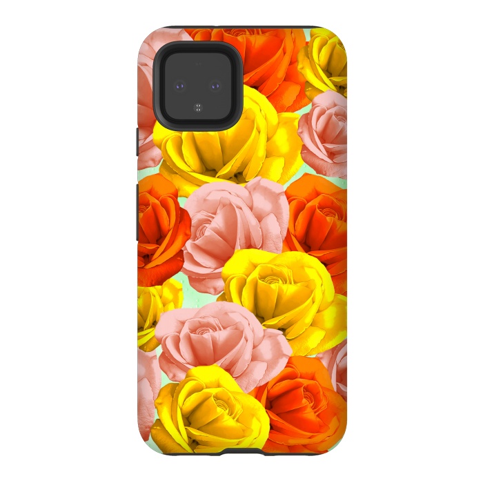 Pixel 4 StrongFit Roses Pastel Colors Floral Collage by BluedarkArt