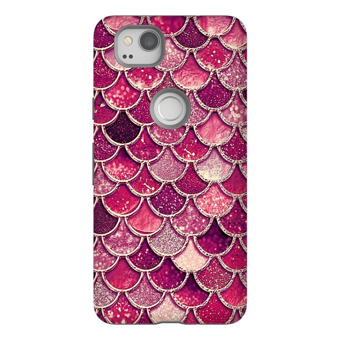 Pixel 2 StrongFit Pink and Purple Pretty Sparkling Mermaid Scales  by  Utart