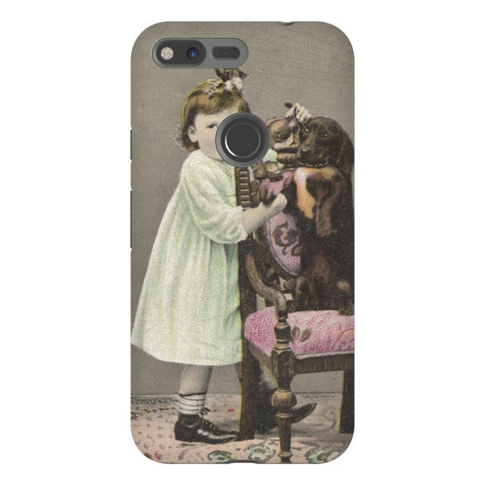 Pixel XL StrongFit Vintage Girl With Dog by Andrea Haase