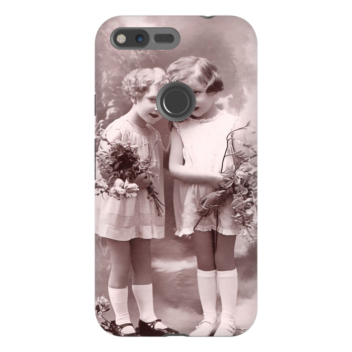 Pixel XL StrongFit Cute Retro Girls With Flowers by Andrea Haase