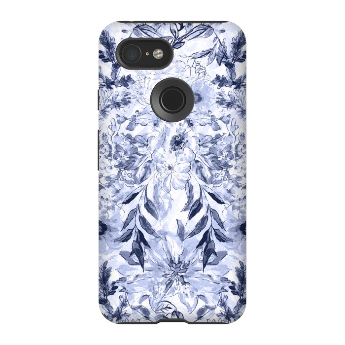 Pixel 3 StrongFit Watercolor grey floral hand paint by InovArts