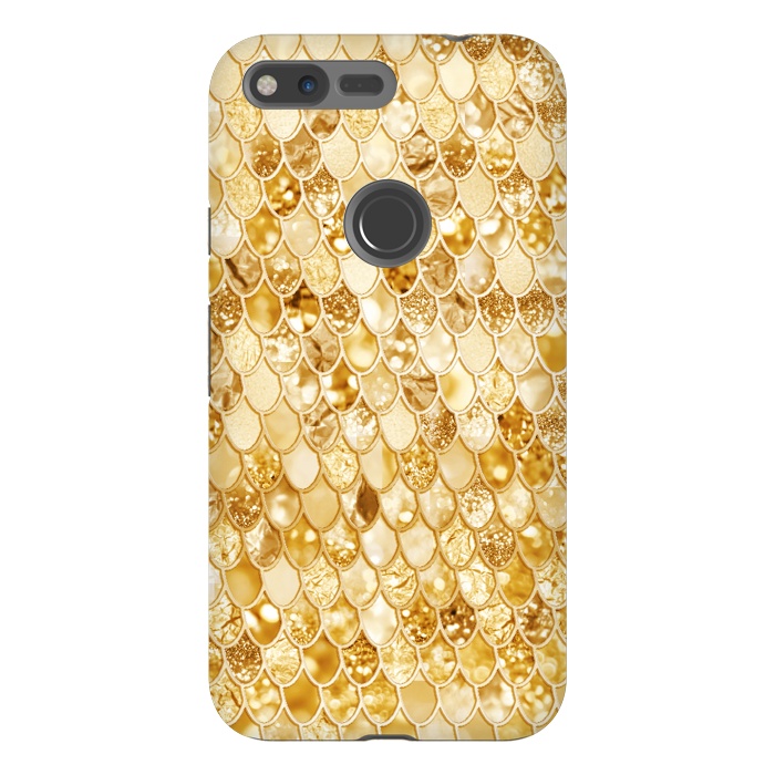 Pixel XL StrongFit Gold Mermaid Scales Pattern by  Utart