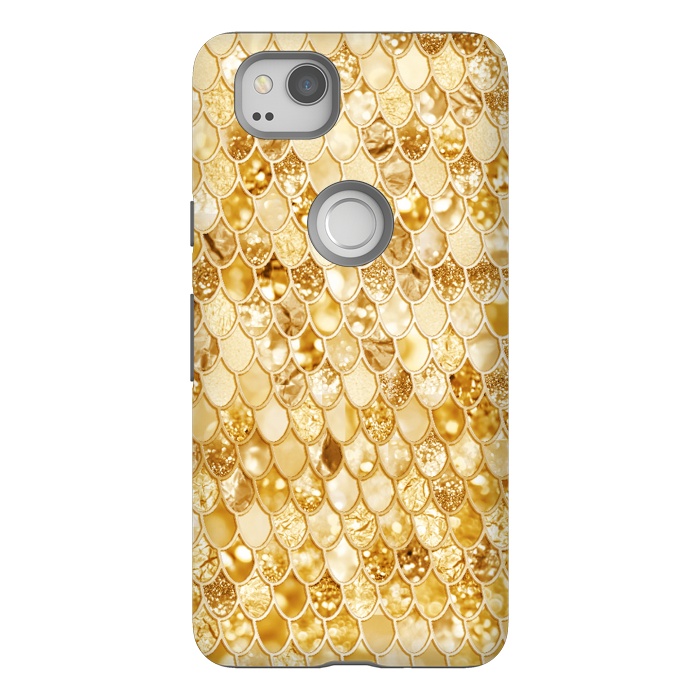 Pixel 2 StrongFit Gold Mermaid Scales Pattern by  Utart