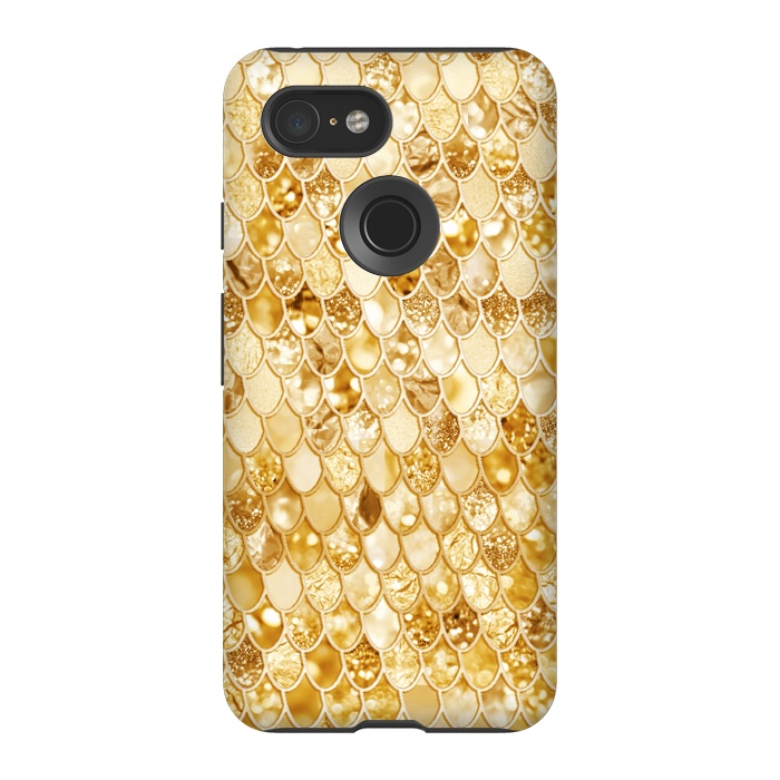 Pixel 3 StrongFit Gold Mermaid Scales Pattern by  Utart