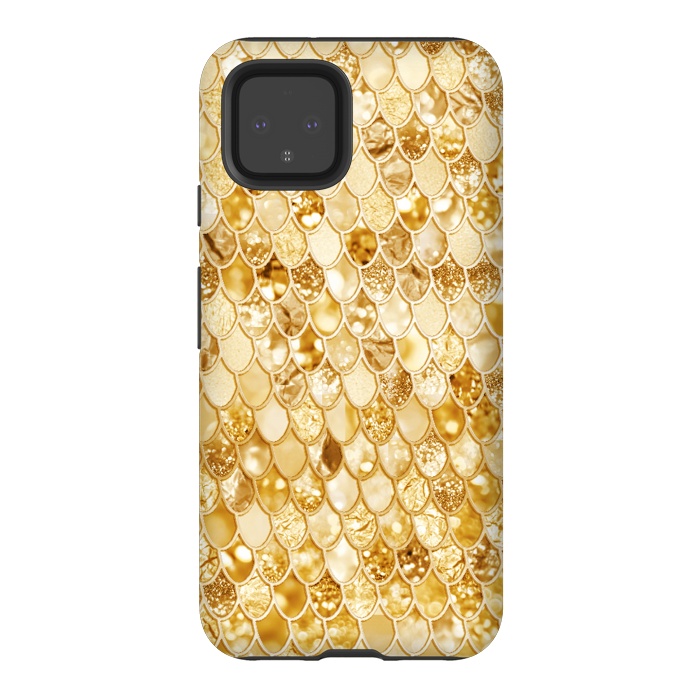 Pixel 4 StrongFit Gold Mermaid Scales Pattern by  Utart