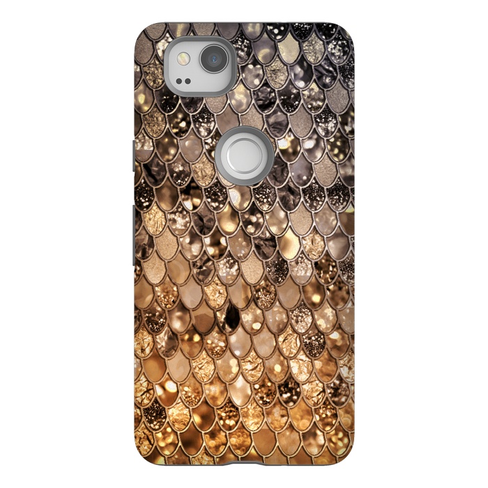 Pixel 2 StrongFit Old Gold and Bronze Mermaid Scales Pattern by  Utart