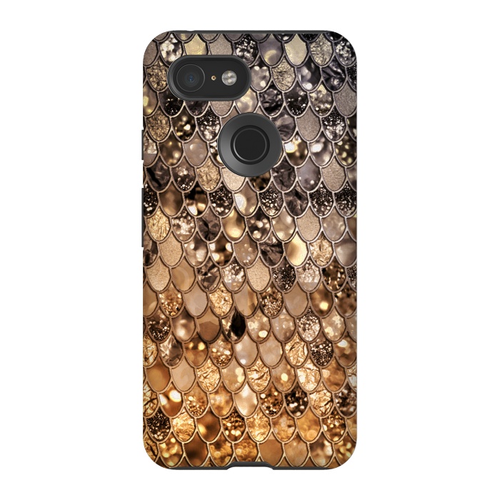 Pixel 3 StrongFit Old Gold and Bronze Mermaid Scales Pattern by  Utart