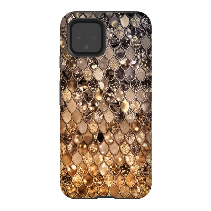 Pixel 4 StrongFit Old Gold and Bronze Mermaid Scales Pattern by  Utart