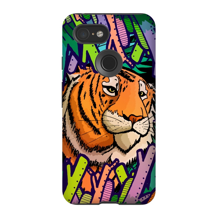 Pixel 3 StrongFit Tiger in the undergrowth  by Steve Wade (Swade)