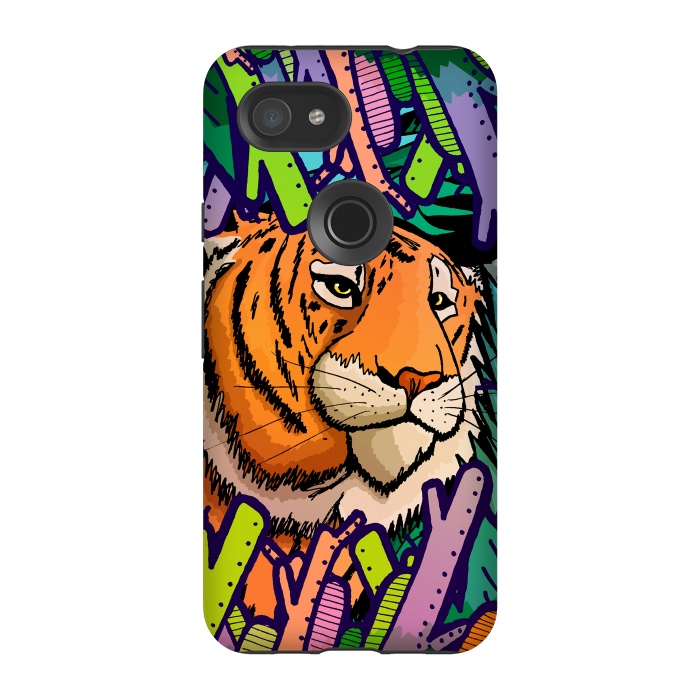 Pixel 3A StrongFit Tiger in the undergrowth  by Steve Wade (Swade)