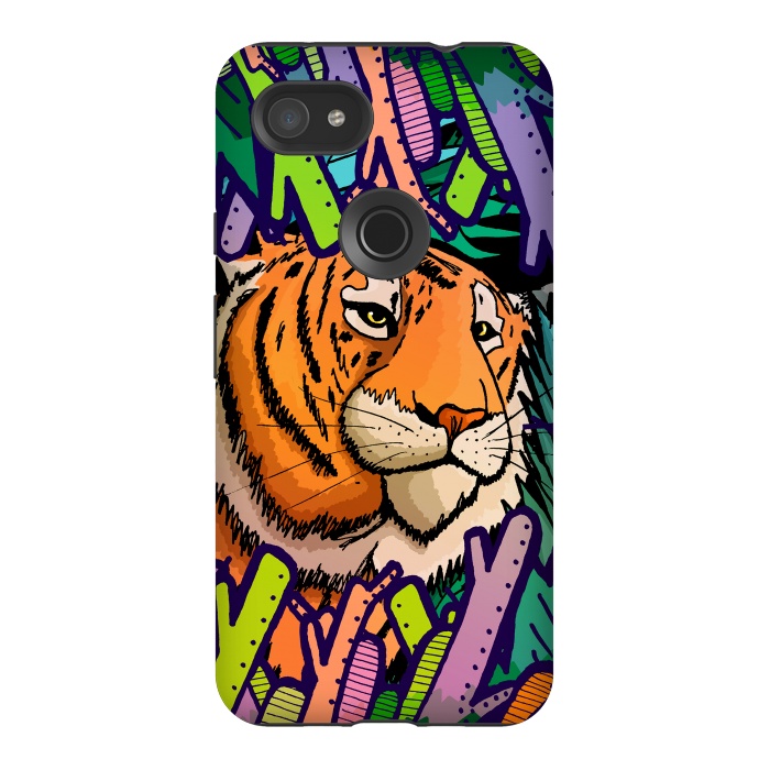 Pixel 3AXL StrongFit Tiger in the undergrowth  by Steve Wade (Swade)
