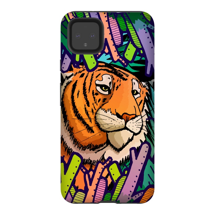 Pixel 4XL StrongFit Tiger in the undergrowth  by Steve Wade (Swade)