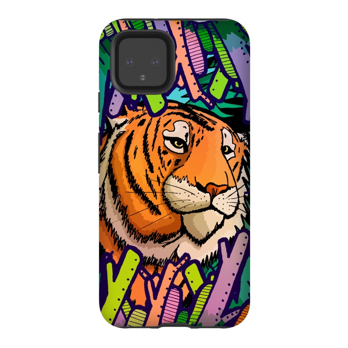Pixel 4 StrongFit Tiger in the undergrowth  by Steve Wade (Swade)