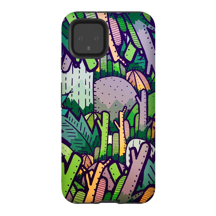 Pixel 4 StrongFit Jungle Cactus by Steve Wade (Swade)
