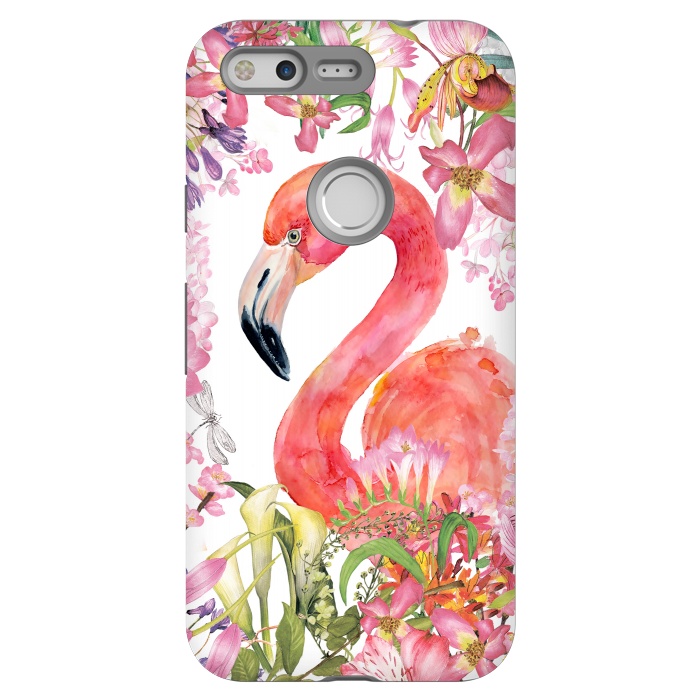 Pixel StrongFit Flamingo in Flower Jungle by  Utart