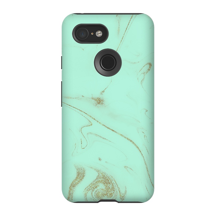 Pixel 3 StrongFit Elegant gold and mint marble image by InovArts