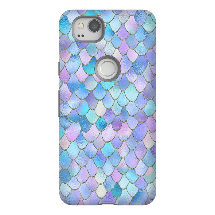 Pixel 2 StrongFit Lavender Wonky Metal Mermaid Scales by  Utart