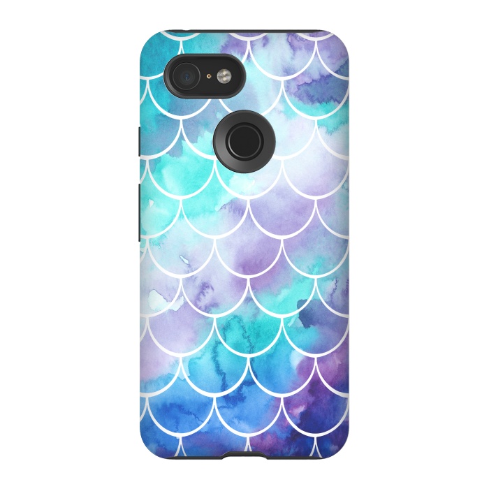 Pixel 3 StrongFit Pastel Clouds Mermaids Tail by Becky Starsmore