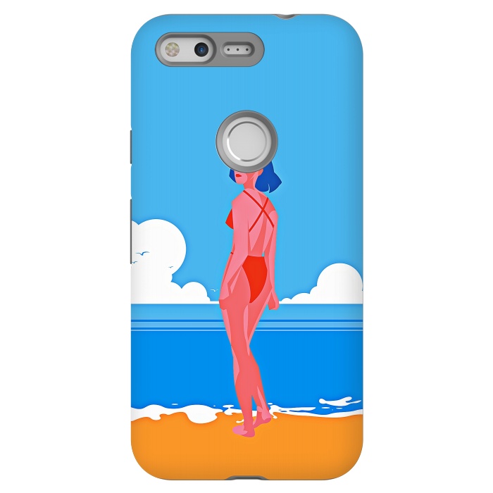 Pixel StrongFit Summer Girl at the Beach by DaDo ART