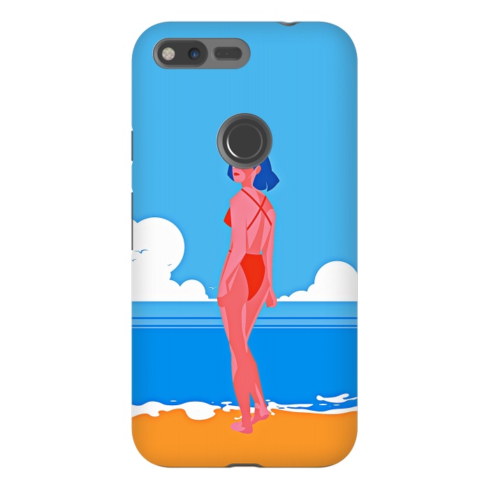 Pixel XL StrongFit Summer Girl at the Beach by DaDo ART