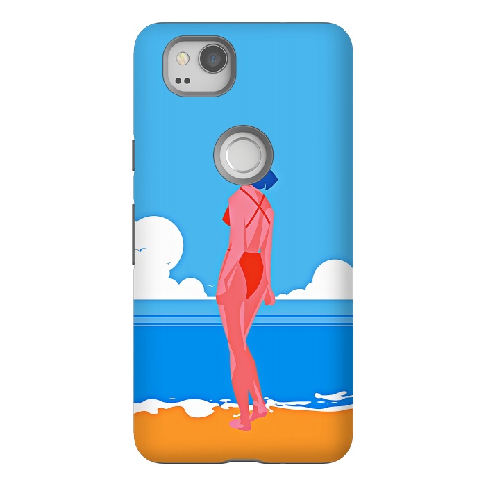 Pixel 2 StrongFit Summer Girl at the Beach by DaDo ART