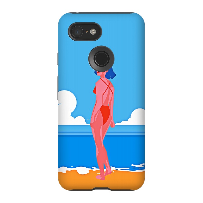 Pixel 3 StrongFit Summer Girl at the Beach by DaDo ART