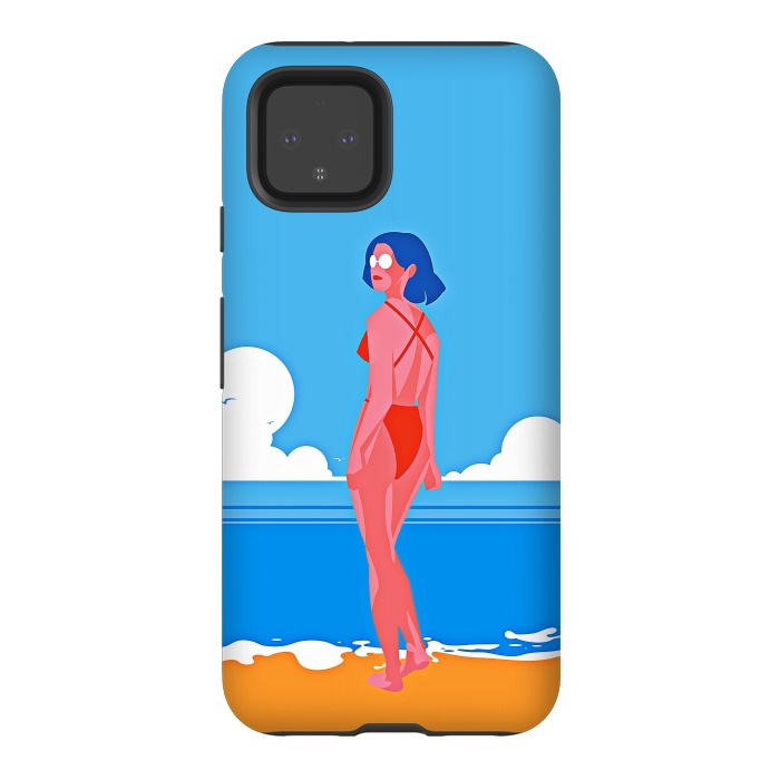 Pixel 4 StrongFit Summer Girl at the Beach by DaDo ART