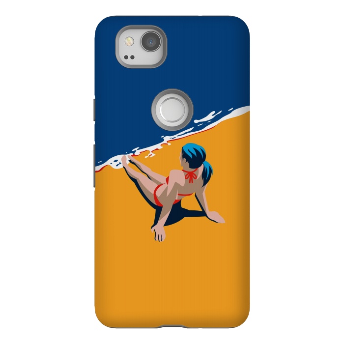 Pixel 2 StrongFit Girl at the beach by DaDo ART