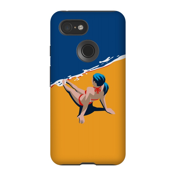 Pixel 3 StrongFit Girl at the beach by DaDo ART