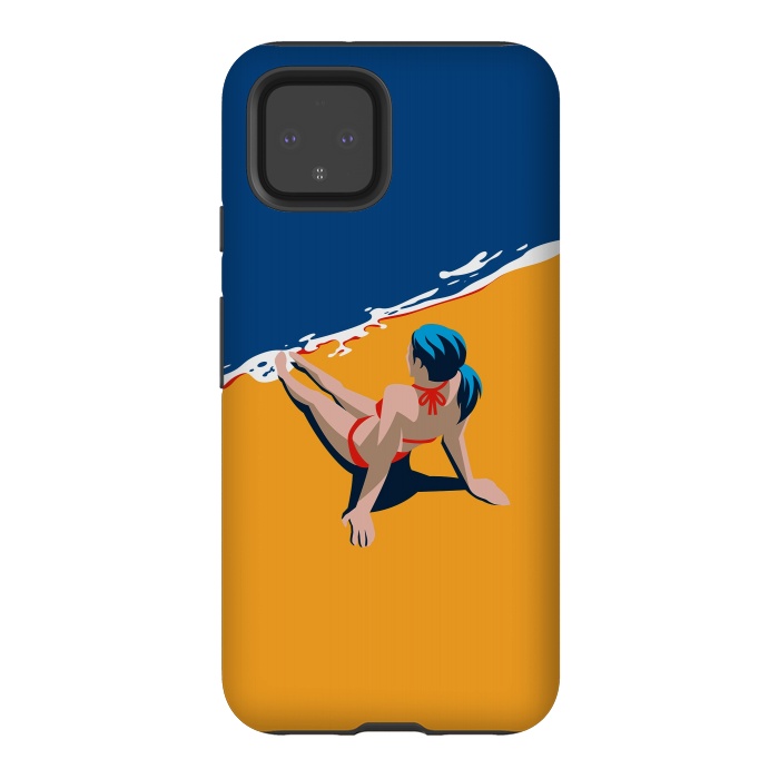 Pixel 4 StrongFit Girl at the beach by DaDo ART