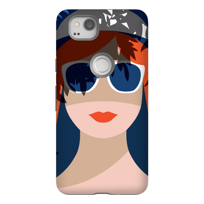 Pixel 2 StrongFit Girl with Sunglasses by DaDo ART