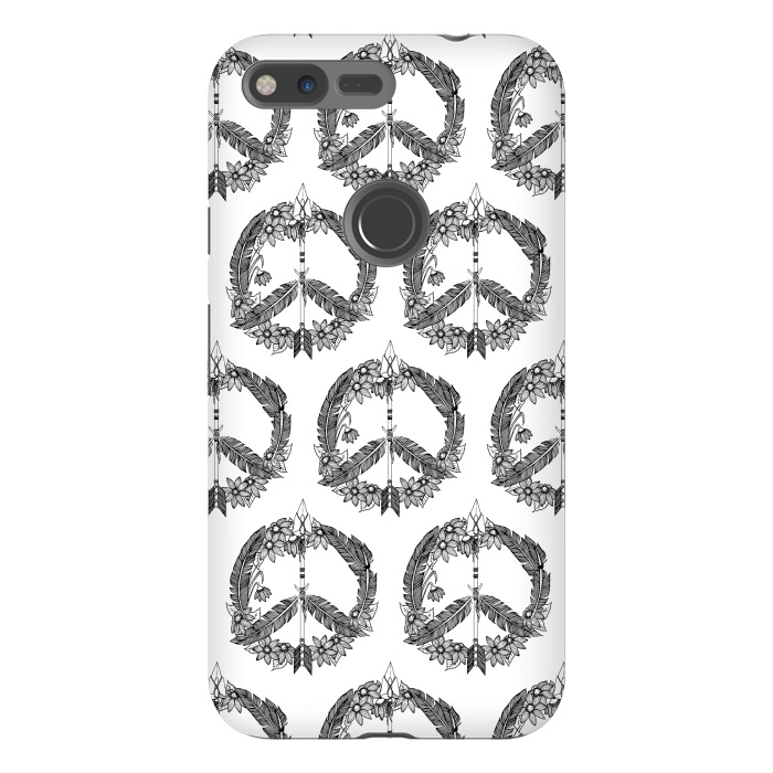Pixel XL StrongFit Bohemian Peace Sign Print by Becky Starsmore