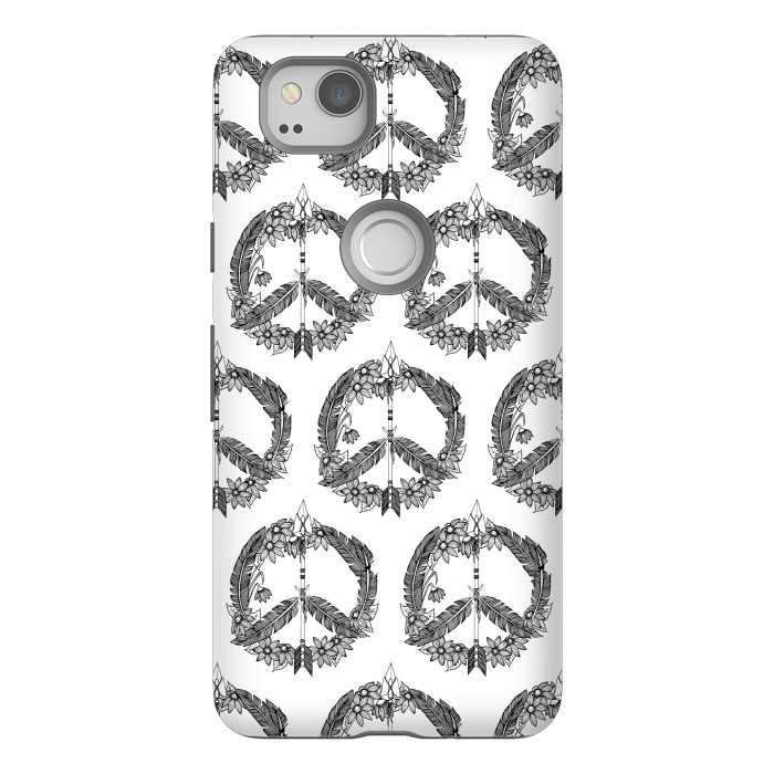 Pixel 2 StrongFit Bohemian Peace Sign Print by Becky Starsmore