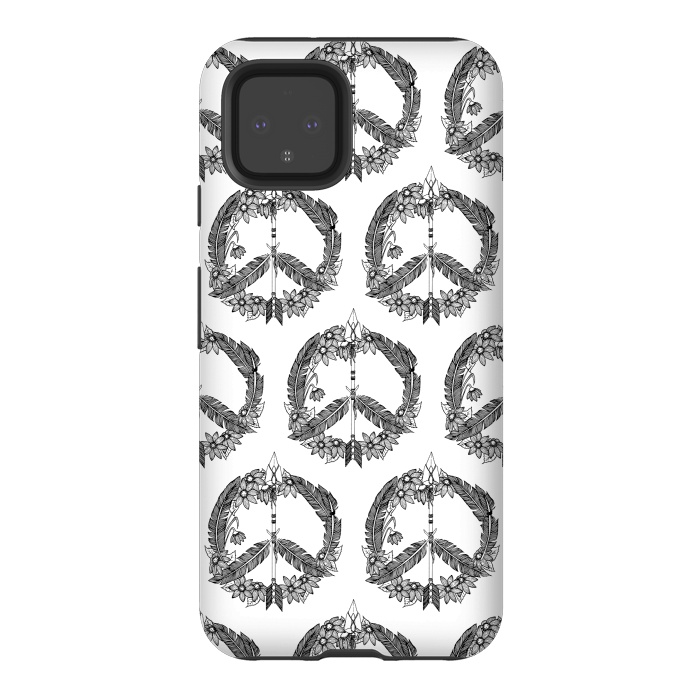 Pixel 4 StrongFit Bohemian Peace Sign Print by Becky Starsmore