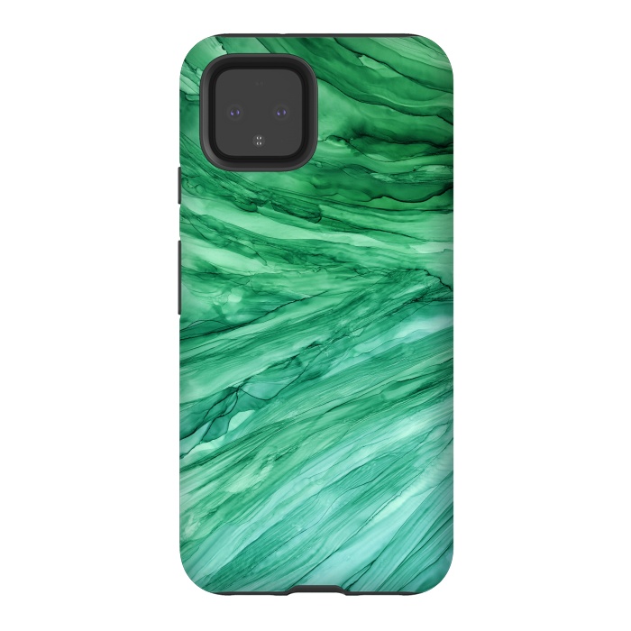 Pixel 4 StrongFit Emerald Green Marble by Becky Starsmore