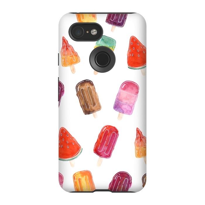Pixel 3 StrongFit Summer Popsicle Print by Becky Starsmore