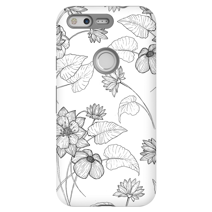 Pixel StrongFit Monochrome Sketchbook Floral by Becky Starsmore