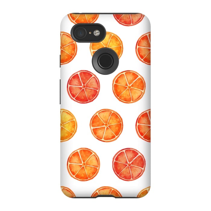Pixel 3 StrongFit Orange Slices Citrus Print by Becky Starsmore