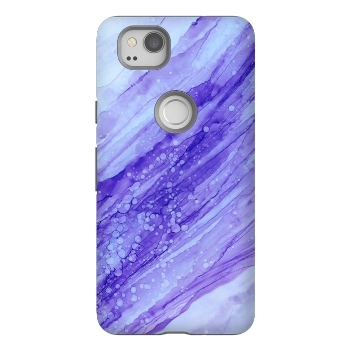 Pixel 2 StrongFit Purple Marble Print by Becky Starsmore