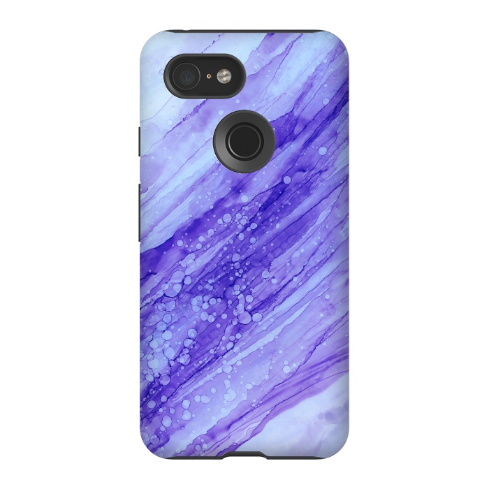 Pixel 3 StrongFit Purple Marble Print by Becky Starsmore