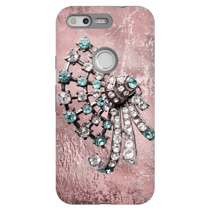 Pixel StrongFit Rhinestone Embellishment Pink And Teal by Andrea Haase